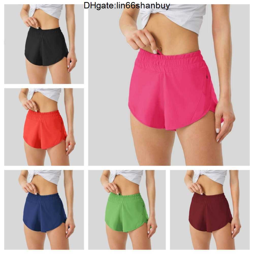 

Lu Summer Track That 2.5-inch Hotty Hot Shorts Loose Breathable Quick Drying Sports Women's Yoga Pants Skirt Versatile Casual Side Pocket Gym Underwear 5LHG, 2.5 inch light green