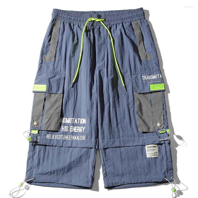 

Men's Pants 2023 Summer Cargo Shorts Men Loose Nylon Casual Outdoor Beach Original Design Multi-Pocket Calf-Length Short, Black