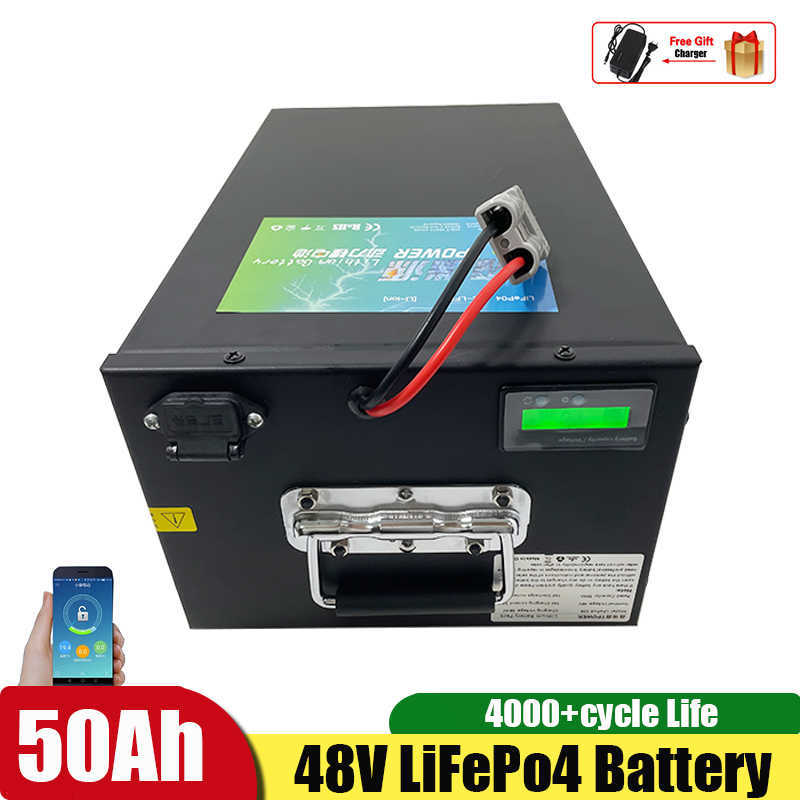 

48V 50Ah Lifepo4 Lithium Battery BMS 16S for Trolling Motor RV Solar Storage RV Motorhome+10A Charger