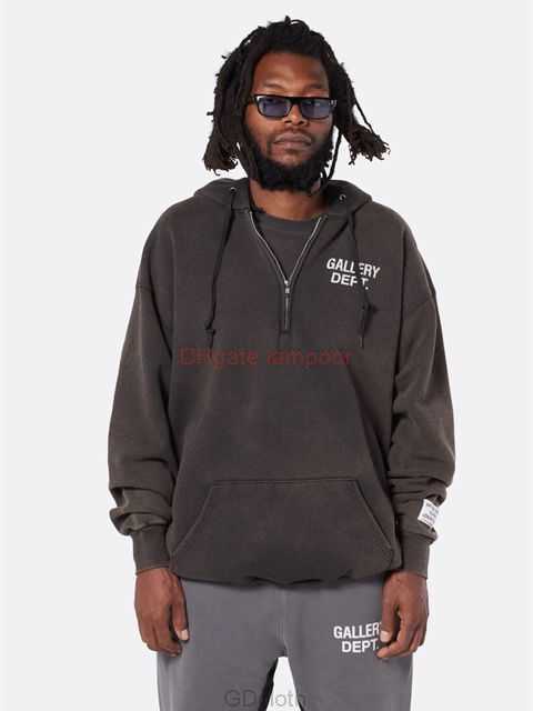 

Designer Clothing Galleries Men' Sweatshirts G845 Galleryes Depts. Worn Wash Half Zip Hooded Hoodie Luxury Casual Pullover jacket Fashion Streetwear for sale, Shipping fee