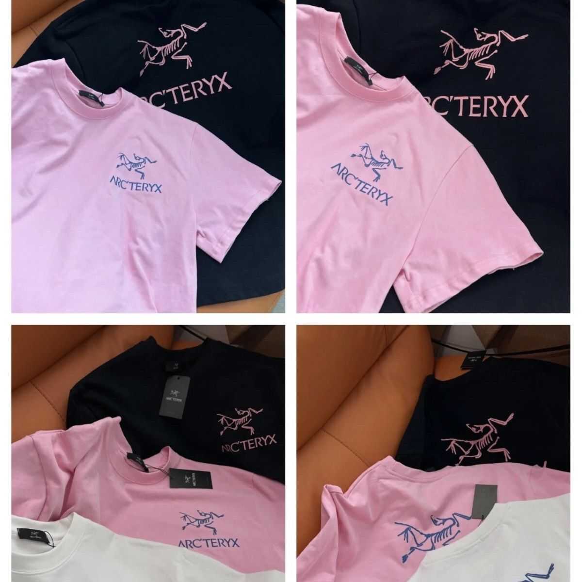 

Designer Fashion Clothing ARC TERYXES Tees Tshirt New Heavy Industry Embroidery Combed Long staple Cotton Short Sleeve Mens Womens Couple Tshirt student movement D, Black t-shirt with large bird