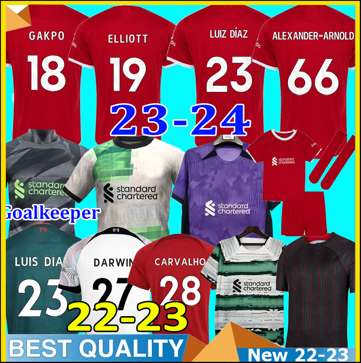 

22 23 24 GAKPO soccer jerseys Lady 3rd RED YELLOW Goalkeeper retro Black 2023 Mohamed Diogo Luis DIaz DARWIN RAMSAY 2023 football shirts kits set uniforms, 22/23 women home