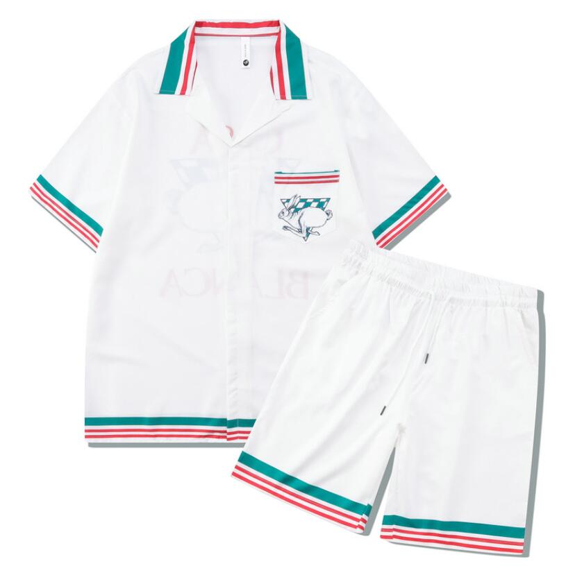 Survêtements pour hommes2023 été nouvelle chemise imprimée ensemble pour hommes Shorts décontractés à manches courtes en vrac ensemble de deux pi