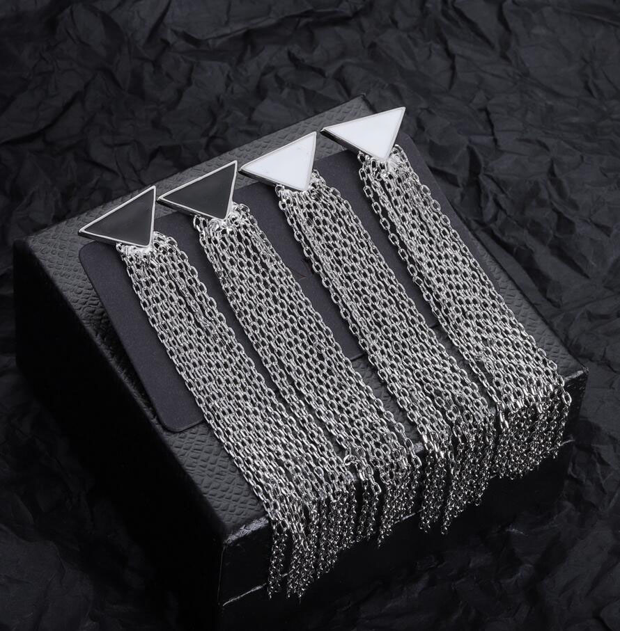 

Luxury Long Tassel Chain Dangle Earring Designers Letter Ear Stud Silver Plated Geometric Earring for Women Wedding Party Jewerlry Accessories