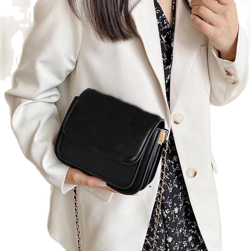 

Women leather Shoulder bag lambskin Caviar Handbag Crossbody Purse summer Wallets, Black