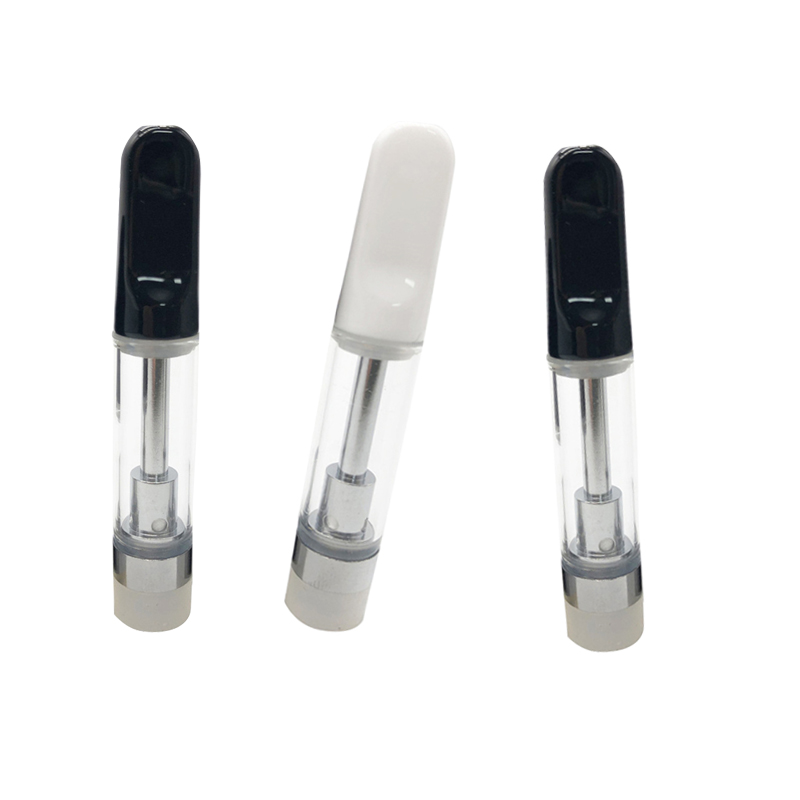 

510 Ceramic Coil Vape Cartridges Empty Vapes Pen Cartridge Atomizer 0.5ML 0.8ML 1ML E Cigarettes Glass Thick Oil Vaporizer Pens Screw-on Flat Drip Tip