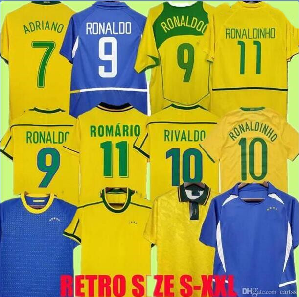 

1988 1998 Brasil soccer jerseys 2002 retro shirts Carlos Romario Ronaldo Ronaldinho 2004 camisa de futebol 1994 BraziLS 2006 1982 RIVALDO ADRIANO 2000 1957 2010 tops, Adult size