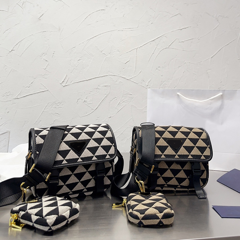 

Plaid Crossbody Bag Nylon Canvas Handbags Briefcase Handbags Messenger Bags Small Coin Wallet waterproof fabric Wide Shoulder Strap Zipper Pocket, Black1