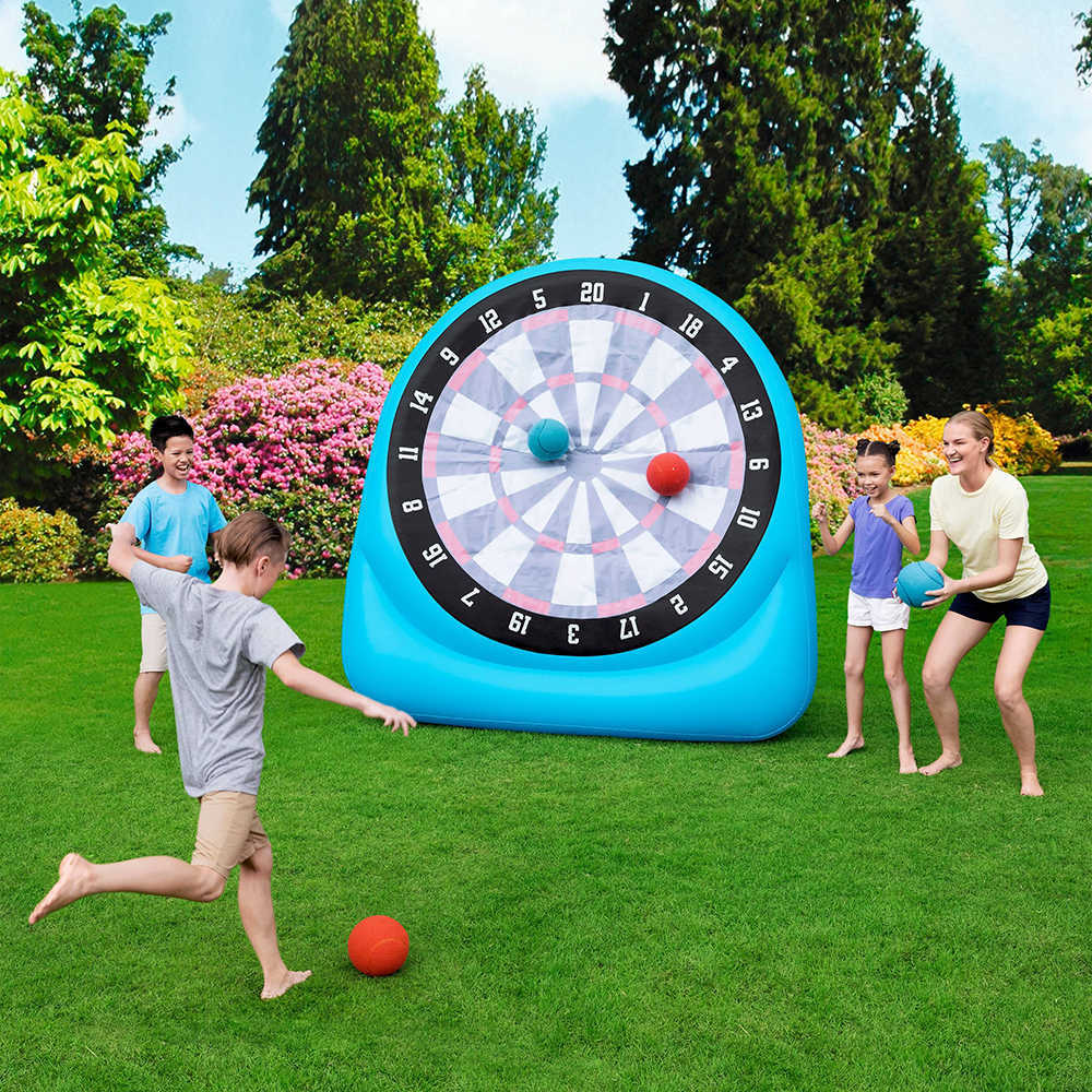

PVC mini 1.8m H Inflatable Dart Board Soccer Game Inflatable Football Shooting Dart Board With Air bump for kids