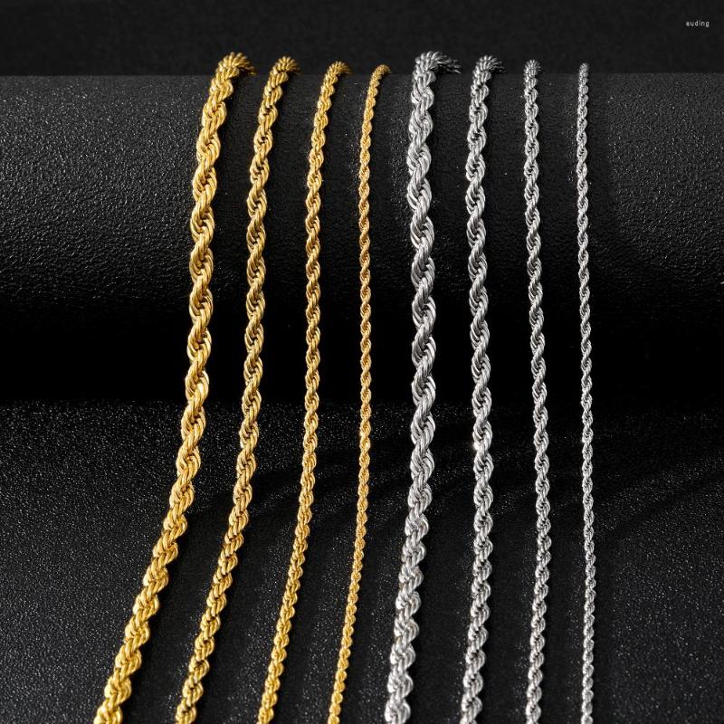 

Chains Rope Chain Necklace Stainless Steel Never Fade Waterproof Choker Men Women Jewelry Gold Color Gift