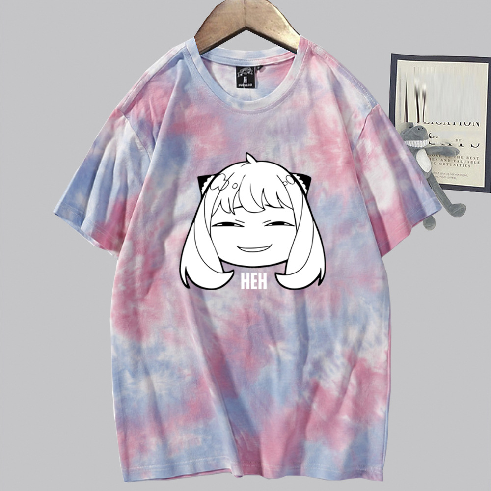 

Designer T-shirt Men' and Women' Fashion Spring, Summer, Autumn, Winter Leisure Loose Bottom Shirt Tie Dyed Short Sleeve -XXXL Purple, Orange