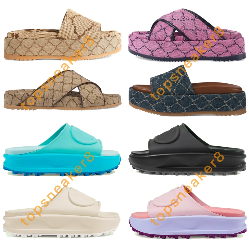 

Designer Platform Sandals Designer Women Thick sole Slippers Brand Slide White Black Red Blue Slippers
