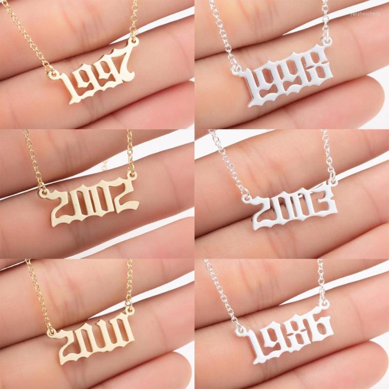 

Pendant Necklaces Oly2u Stainless Steel 1997 1998 1999 Gold Color Custom Birth Year Women Jewelry Gifts