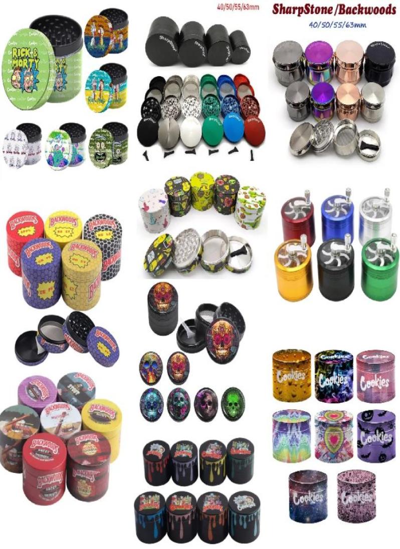 

New Sugar Skull Grinder Metal Aluminum Smoking Herb Grinder 50MM 4 Piece CNC Teeth Tobacco Herbal Grinders Spice Crusher Degradabl3162362
