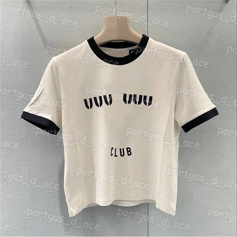 

Letter Women T Shirt Contrast Color Short Sleeve Tops Fashion Lady Girl T Shirts, Black with label.0517