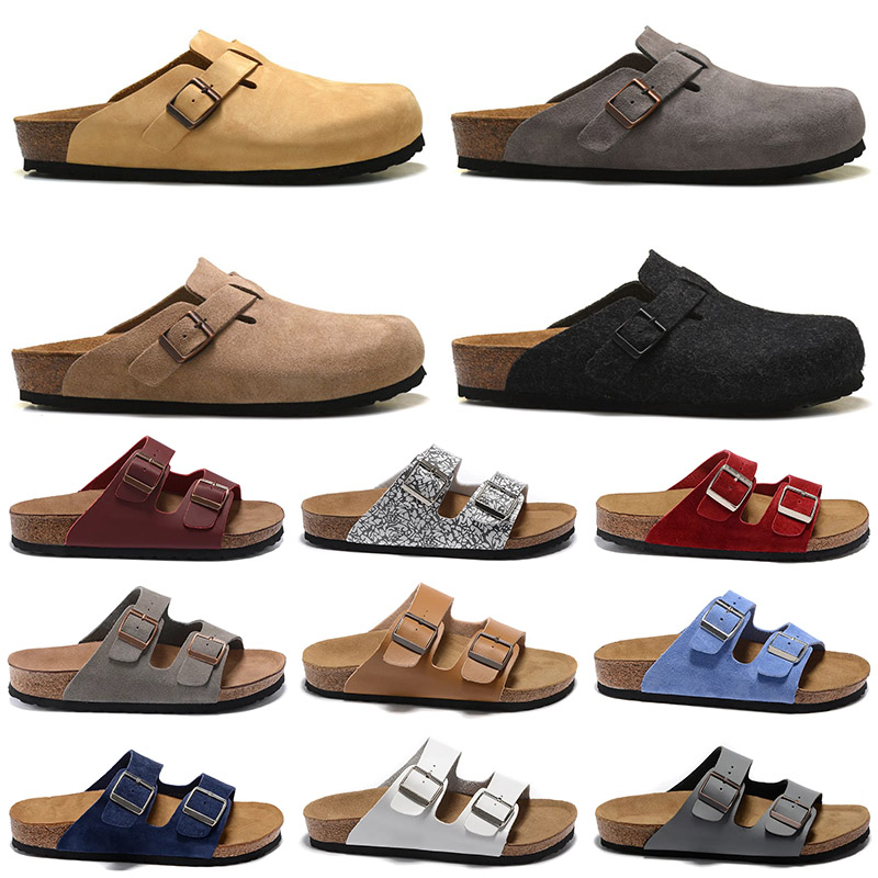 

2023 Designer Birkenstock Boston Clogs Slippers Slides mens women platform flat buckle famous cork sandals fashion slide birkenstocks luxury slipper 36-45, Black