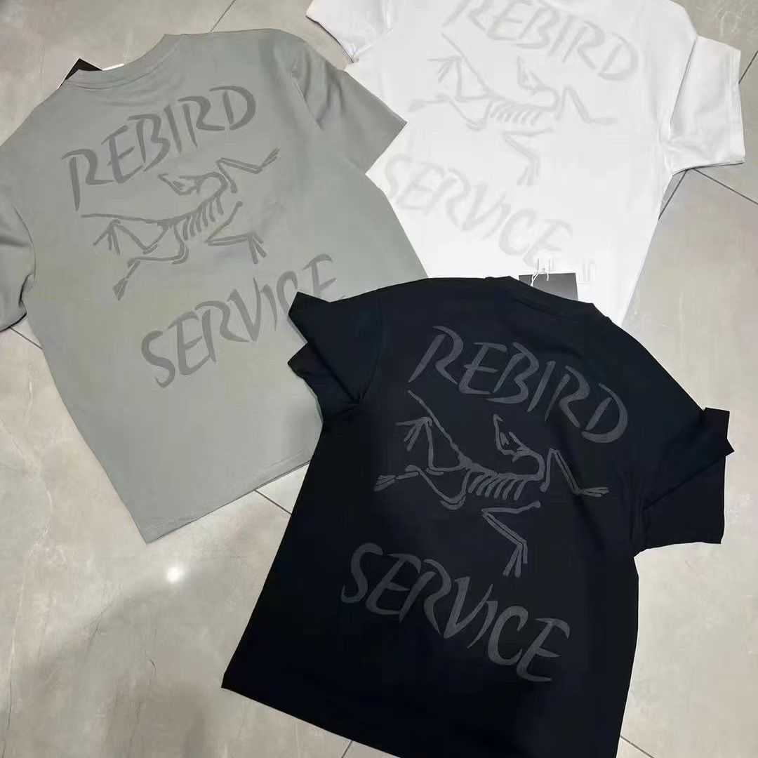 

Designer Fashion Clothing ARC TERYXES Tees Tshirt Bone Archaeopteryx Back Foam Flocking Printing Casual Round Neck Short Sleeve Tshirt outdoor TShirt Sportswear L, White