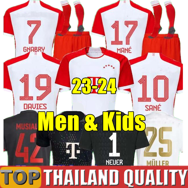 

23 24 soccer jersey SANE 2023 2024 football shirt GORETZKA GNABRY camisa de futebol Oktoberfest men kids kits KIMMICH fans player 50th Bayern Munich JOAO CANCELO, 23/24 away + patch - men