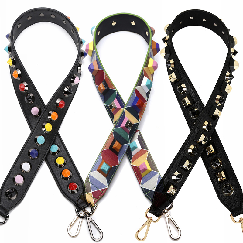 Sac pièces accessoires en cuir véritable bandoulière avec Rivet pour femmes amovible bricolage sac à main larges sangles ceinture 230517