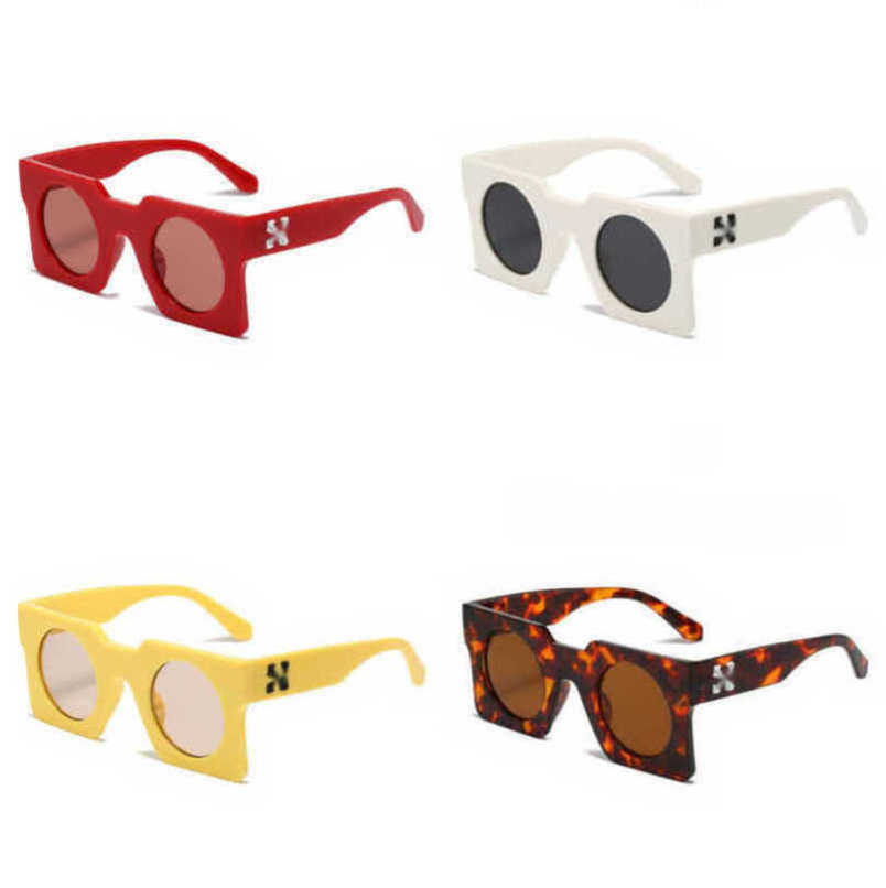

Frames Luxury Offs White Fashion Sunglasses Brand Sunglass Men Women Arrow x Round Big Frame Trend Sun Glasses Bright Sports Travel Sunglasse Uu21