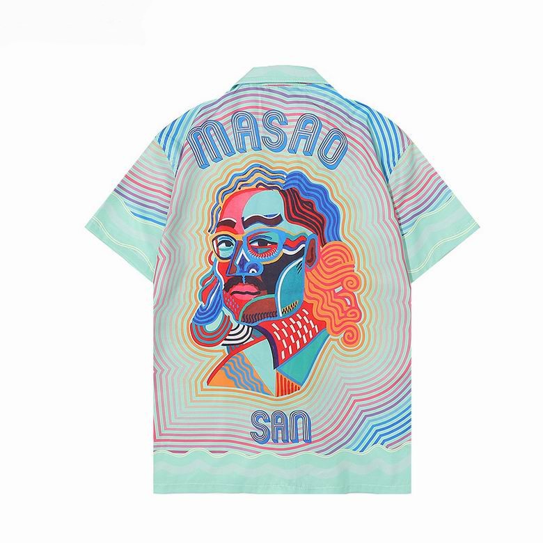 

23SS Fashion T-shirts Casablanc-s Designer Shirts Masao San Print Mens Casual Shirt Womens Loose Silk Shirt Short Sleeves Luxury T-shirt Men