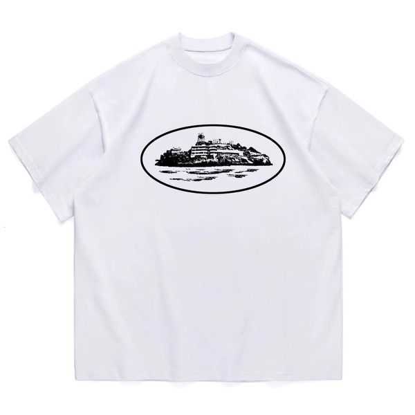 

Mens Tshirts Corteiz Alcatraz t Shirt Men Vintage Graphic Print Hip Hop Street Short Sleeves Fashion Trends Uk Drill Clothes 230404 8 GF1Y, Black white
