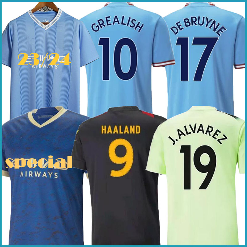 

22 23 24 MANS CITIES HAALAND GREALISH STERLING MAHREZ SOCCER JERSEYS home away third The new short-sleeved jerseys are available in a variety of colors, 22/23 away