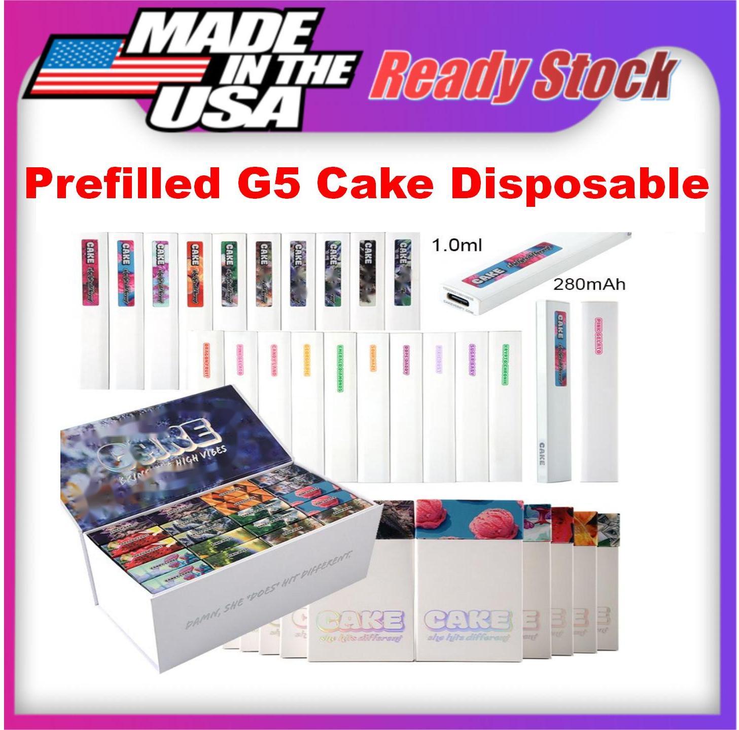 

Prefilled LIVE RESIN G5 Cake Bar she hits different Disposable E-cigarettes packwoods alienlabs jungle boys USA Stock Vape Pen edibles 1ml Full Carts