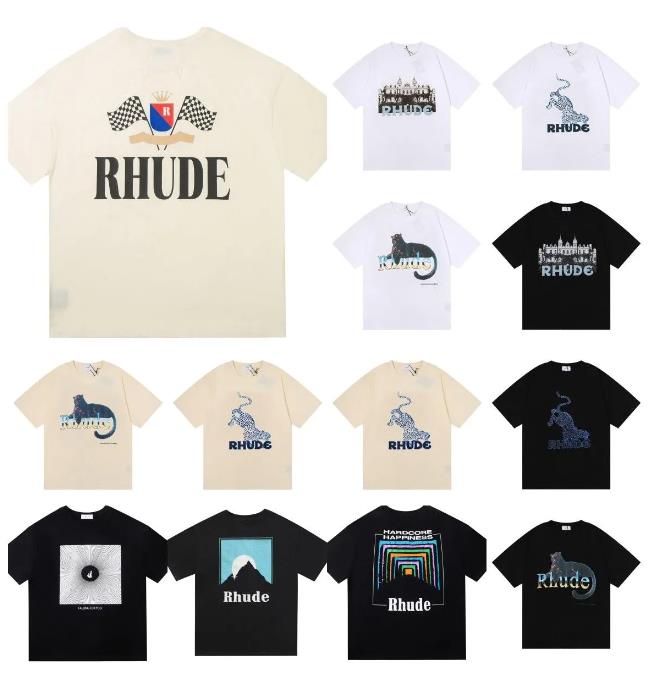 Designer Men T Shirts Luxury Rhude Summer T Shirts Skateboard Mens Shirt Women Men Casual T-Shirt-image-866614906