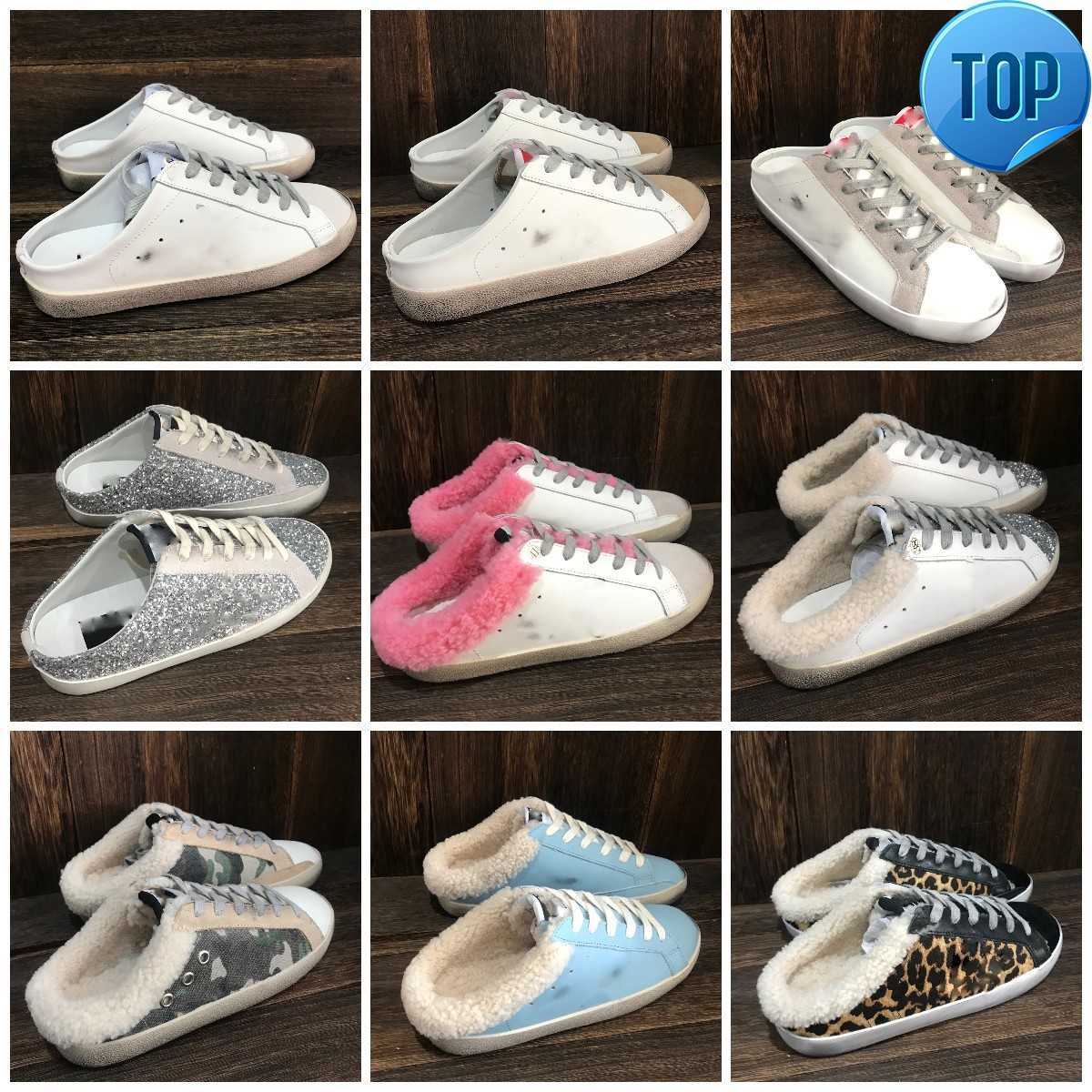 

Italy brand Sneaker Women summer slippers Casual Shoes Wool Shoes Designer Sequin High Top¡gOlDeN¡gOoSe Classic White Do-Old Dirty Spuer-star Sabot Slides, Star 26 black suede star