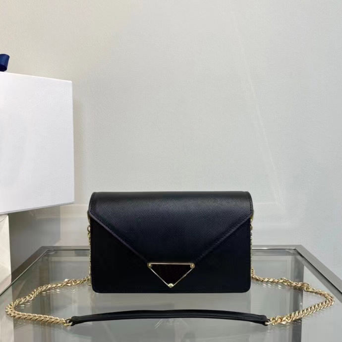 2023 Chain Style High Quality Fashion Women's Shoulder Bag, Handbag, Envelope Style WOC Leather, Durable Texture, and Crossbody Flap-image-866710029