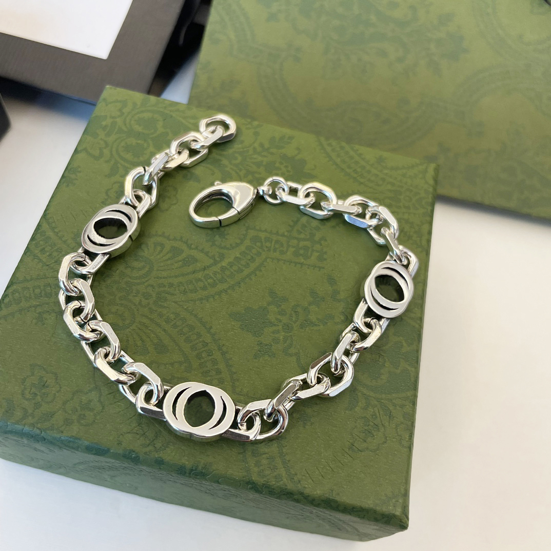 

Designer bracelet Silver Chain Casual Double Letter G Bracelet Men's & Women's Bracelets Festival presents for couple