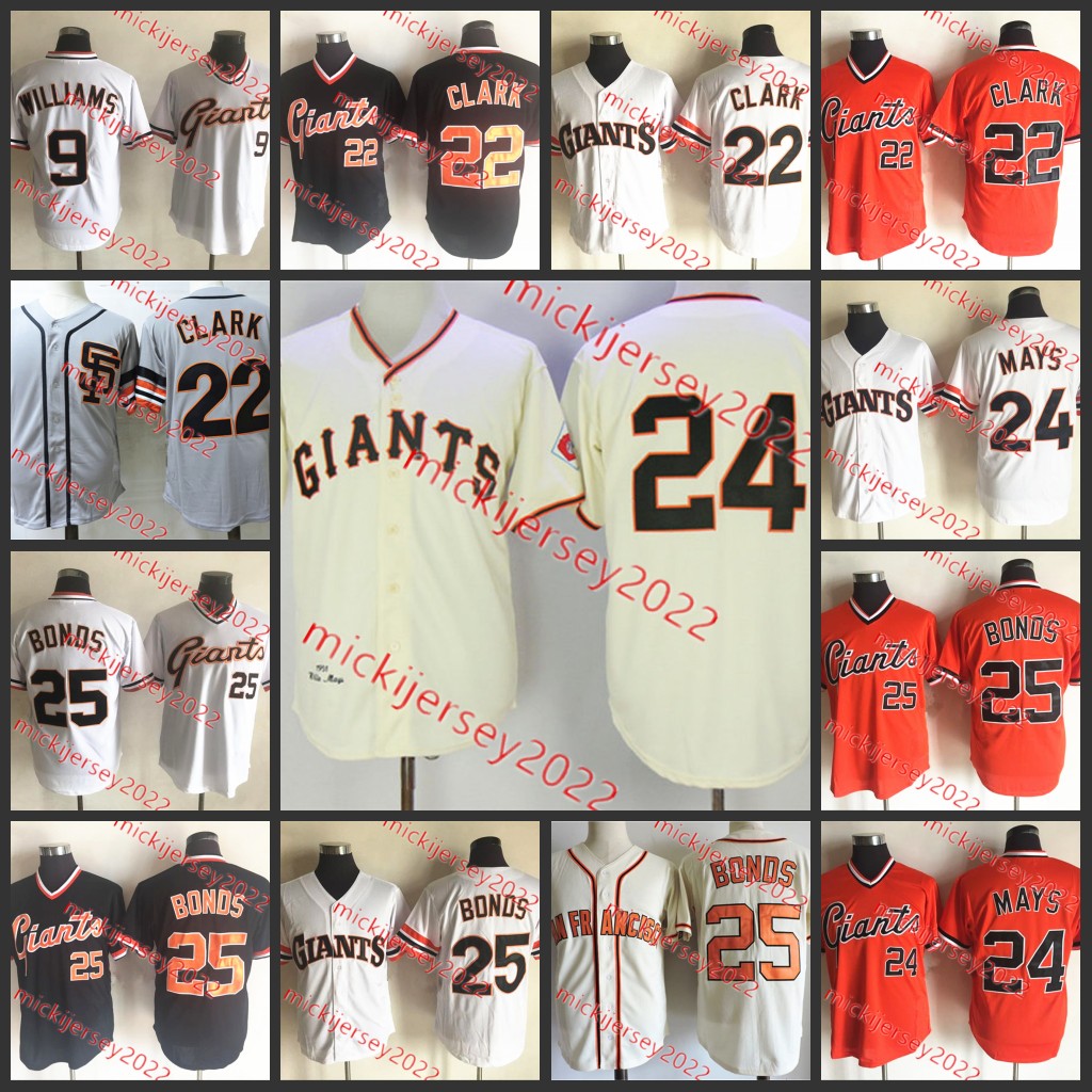 

Barry Bonds Will Clark Baseball Jersey Stitched Mens #24 Willie Mays #9 Matt Williams Jerseys S-3XL, 24 willie mays