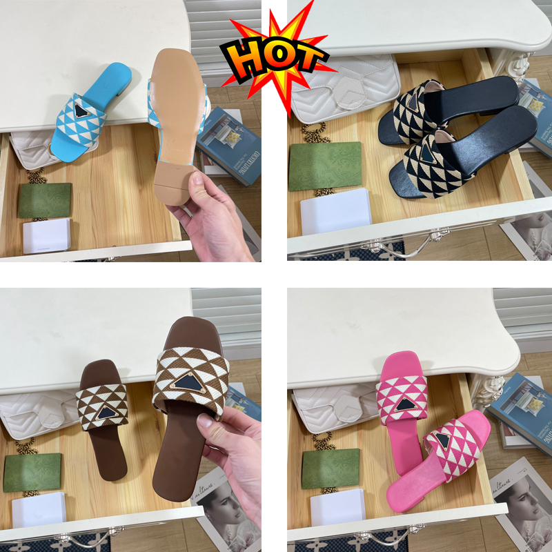 

Paris Embroidered Dazzle Designer Slippers Womens Sandals Wear Summer Beach Casual Flip-Flops Flat Slippers Sliders With Dust Bag EUR 35-40