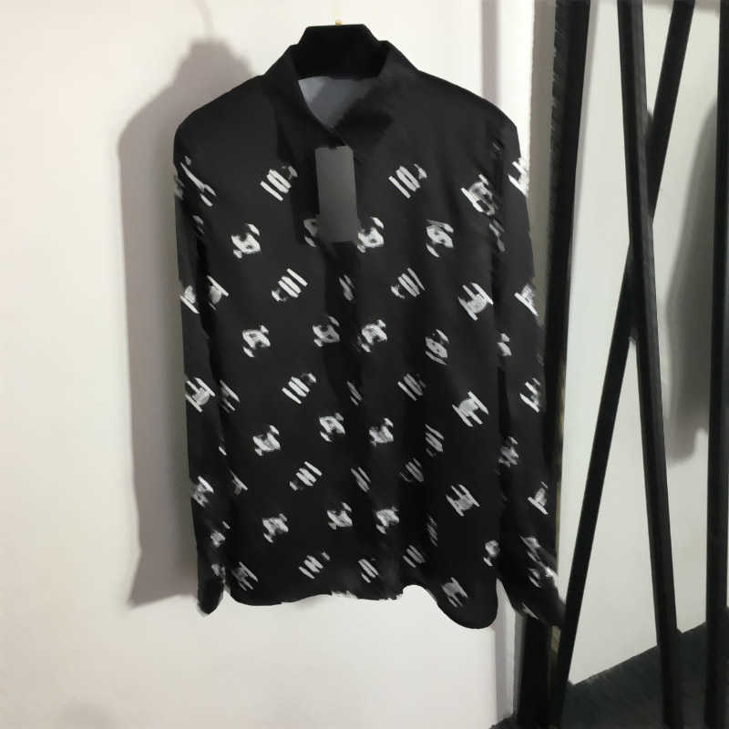 

Womens Blouses Shirts Brand Letter Print Logo Chest Pocket Irregular Lapel Long Sleeve Shirt Casual Luxury Blouses Designer Clothes For Women