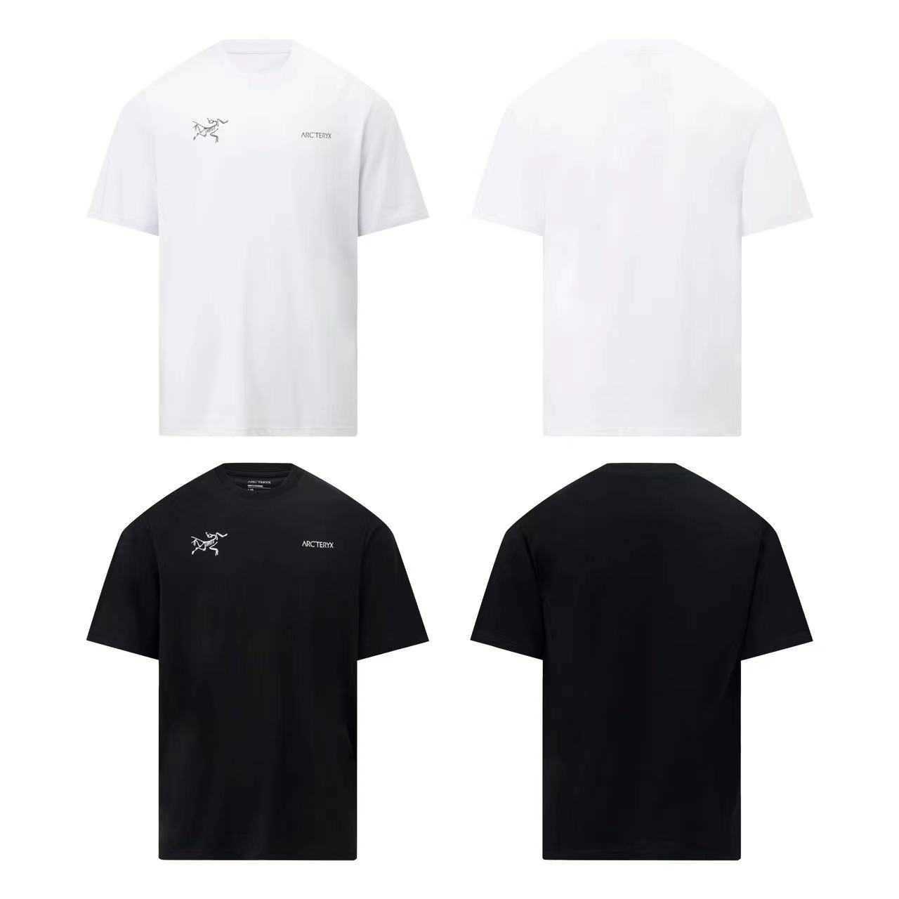 

Designer Fashion Clothing ARC TERYXES Tees Tshirt High quality Zuniao Heavy Industry Couple Style New Front Rear Printed American High Street Round Neck Short Sleev, Black powder 80a11 correct version