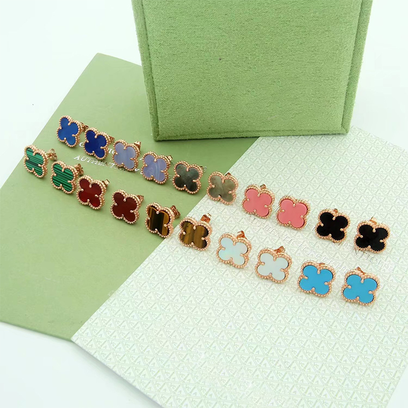 

Brand classic Clover earrings for women Fashionable and charming titanium steel 18k gold earrings high-quality designer earrings jewelry