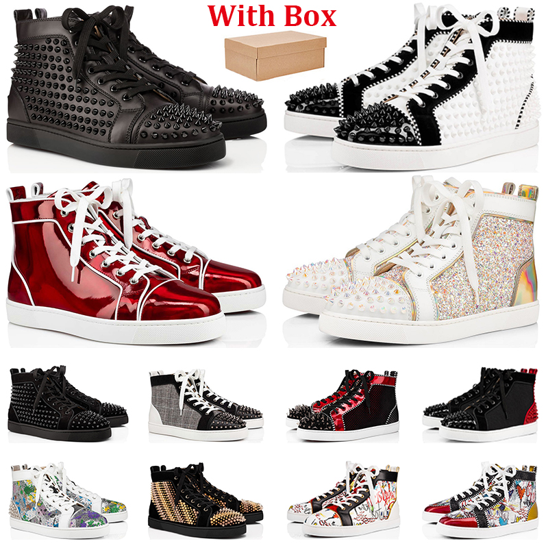 

Designer Red Bottoms Shoes Platform Sneakers Men Women Luxury High Low Cut Vintage Loafers Suede Leather Spikes Party Casual Trainers, #37