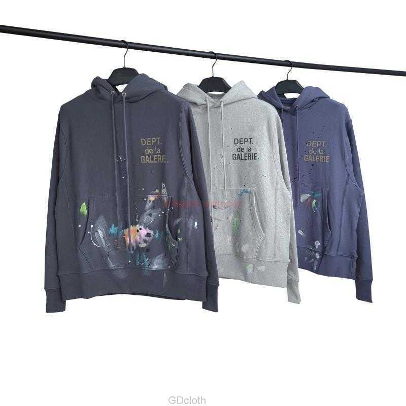 

Designer Clothing Galleries Mens Sweatshirts High Gram Weight Galleryes Depts Handpainted Splash Ink Graffiti Sweater Drawstring Hooded Head High Street Loose Me, Shipping fee