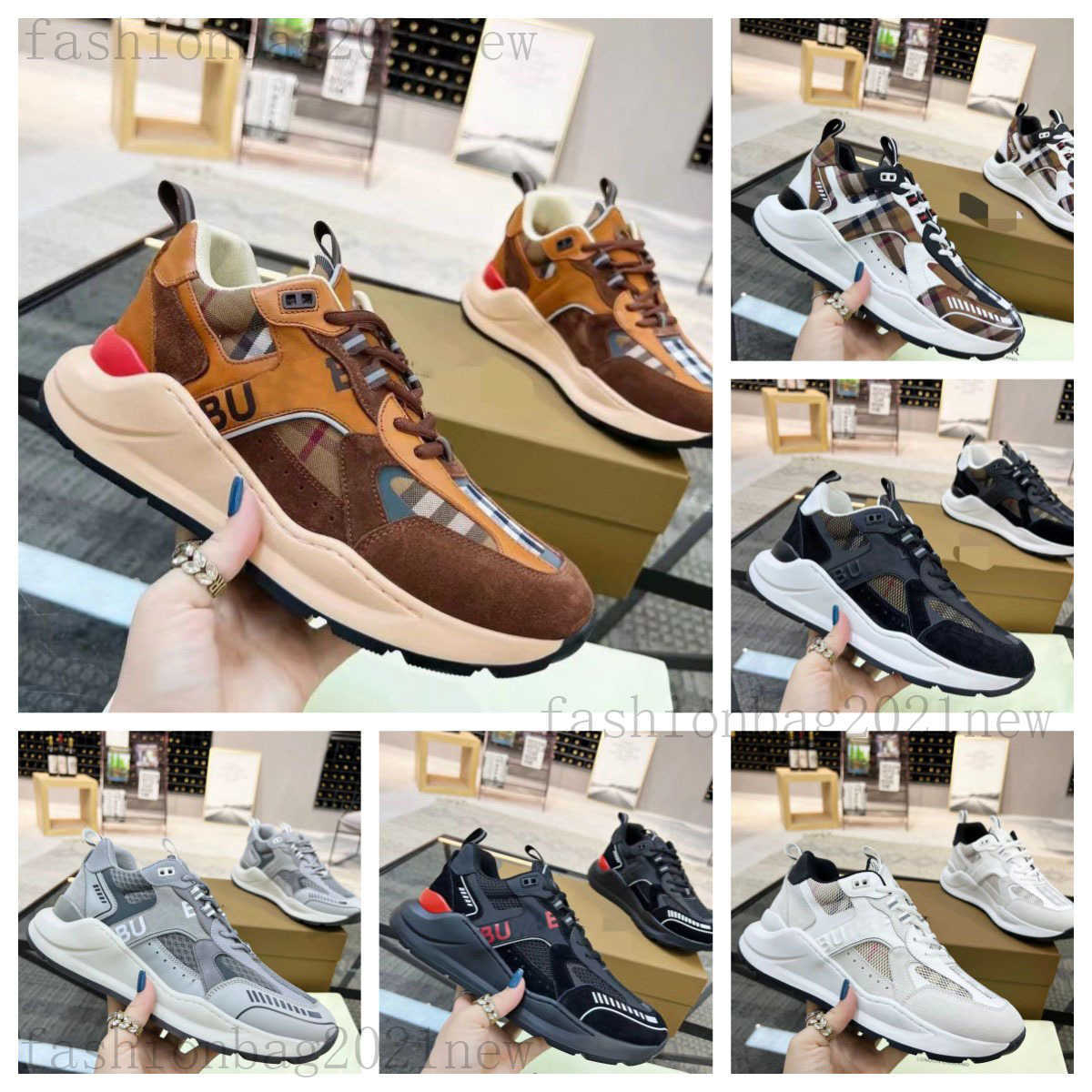 

2023 Designer Sneakers Striped Casual Shoes burbrerys Mens and Women Vintage shoes Breathable Trainers derma running Trainers Brand Classic Outdoor Shoes