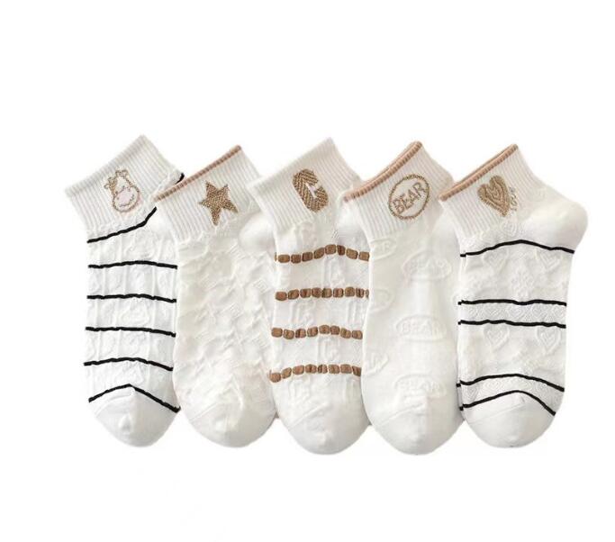 

Girls are cute cotton socks strong suction, Khaki