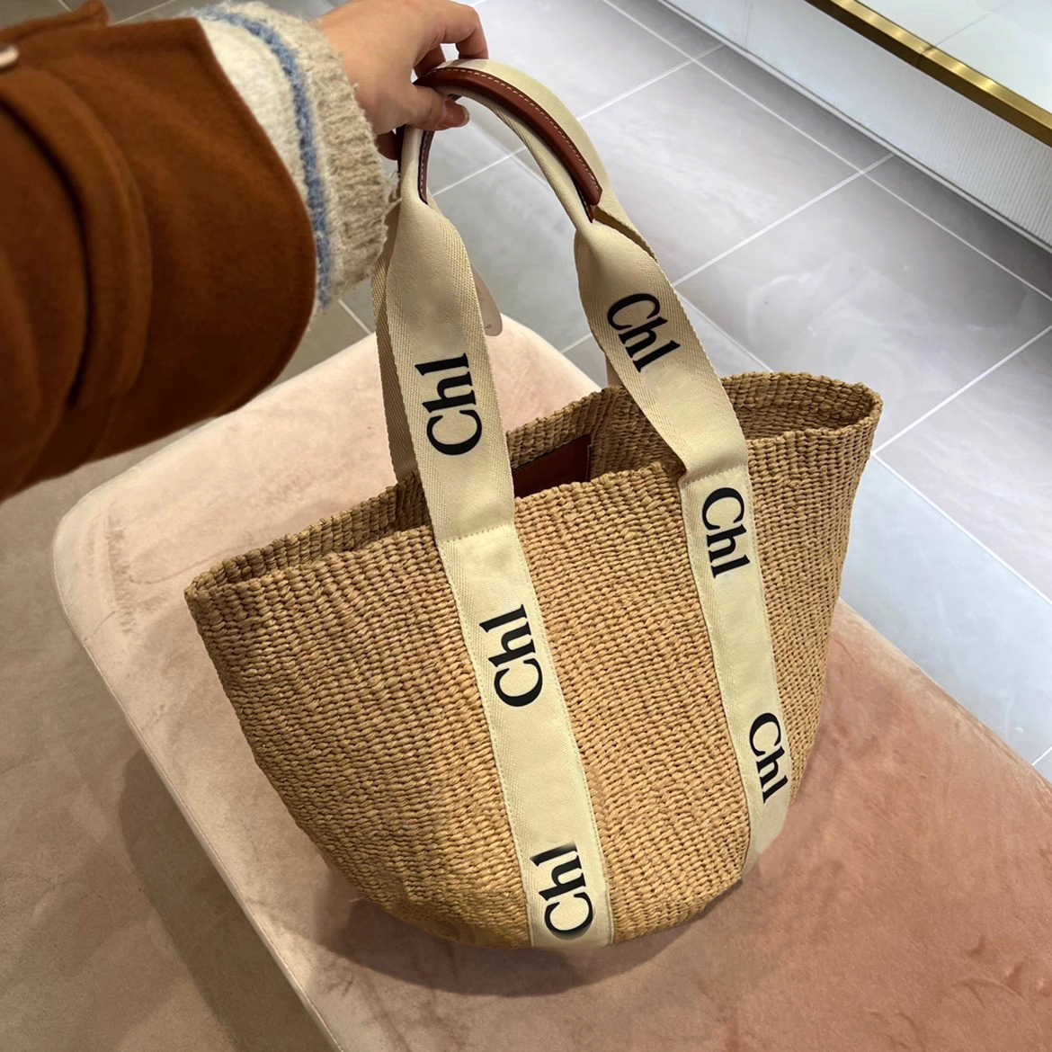 

4 types chlo WOODY Basket bag straw bags man Shoulder handbags totes Beach fashion Women woven Hollow out Shopping Luxury Designer Crossbody Clutch lady hobo Purse