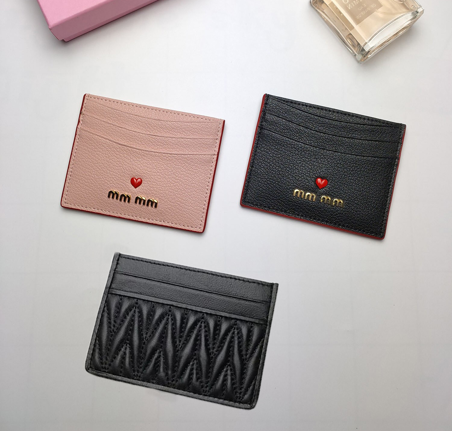 

fashion designers woman card holders leather qulited credit card wallets mini wallet, 5mc076-red
