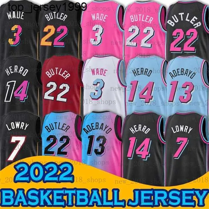 

Miami''Heat''Dwyane Wade Tyler Herro Jimmy Butler Bam Ado Kyle Lowry Duncan Robinson Basketball Jersey 2021 2022 New 22 3 14 Black Pink custom, Men jersey