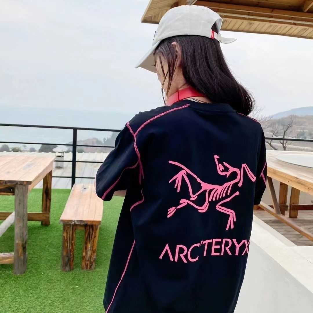 

Designer Fashion Clothing ARC TERYXES Tees Tshirt High edition pure original Archaeopteryx outdoor four needle six thread bright thread men womens color matching s, Rose pink