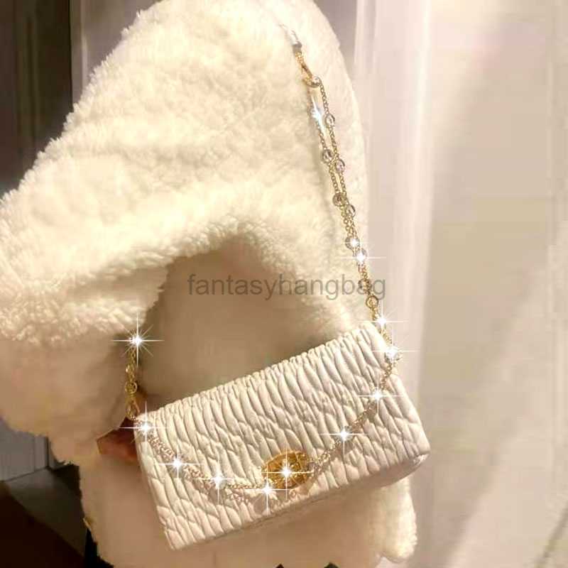 

miu bag Chain Underarm Bag Versatile Diamond Inlaid Chain Bag Miu Miao Crystal Bag Pleated Bag, Pink8