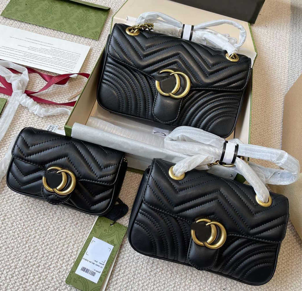 

Designer bags handbag Cross body bag Women Fashion Shoulder Bags 2 Gs Marmont Classic tote 3 Sizes Luxuries Genuine Leather With Serial Number 2023 new items