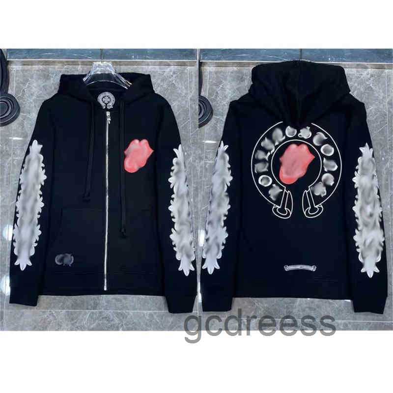 

2023 Winter Men's Printed Hoodie Pullover Designer Top Class Men's Sweatshirt Chrome Plated Hooded Heart shaped Men's Arm Fashion CH Women's Loose Coat