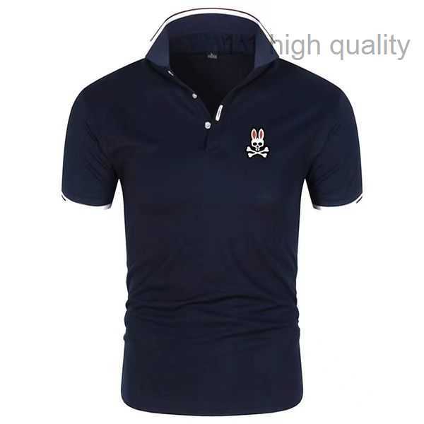 

Mens Polos Combed Cotton Clothing Short Business Design Animal Pattern Psycho Bunny Top Shirt Casual Striped Designer Breathable Clothes 1 CGHO, Pink