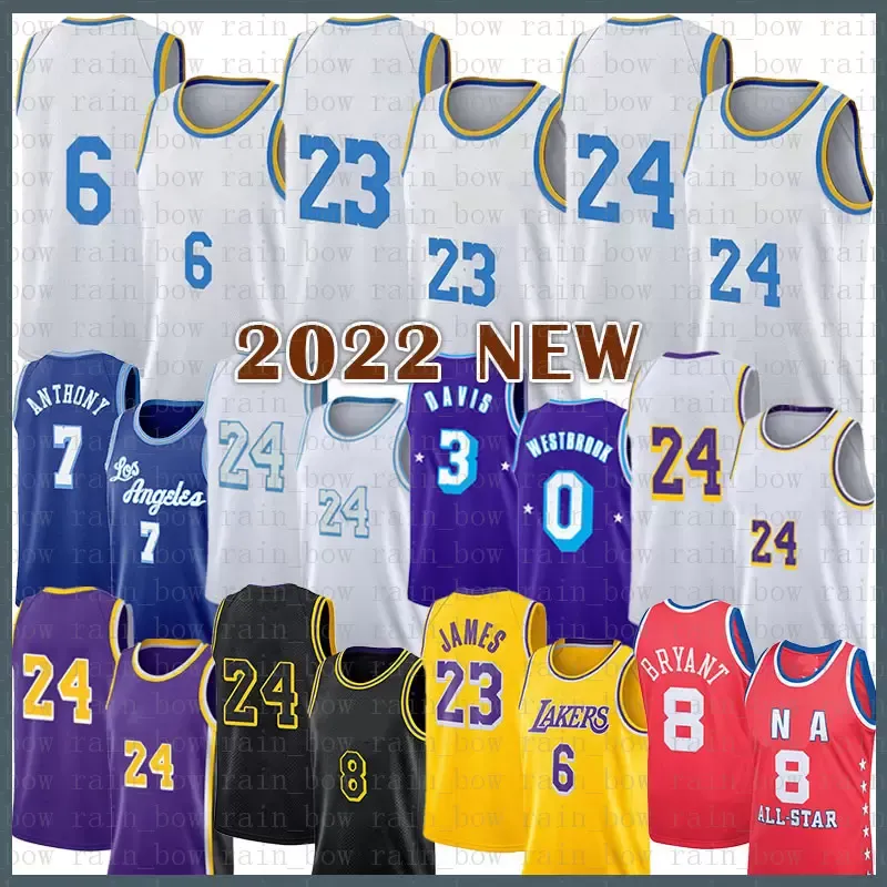 

6 23 0 7 Black Basketball Jersey Bryant Los Angeles''Lakers''Kobe''Mamba 8 24 LeBron James Russell Westbrook Carmelo Anthony 05, Jersey12